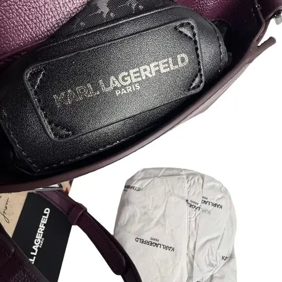 Karl Lagerfeld Vegan Leather CROSSBODY CLUTCH BAG Red Annette Cat Handbag Purse Crossbody Bags